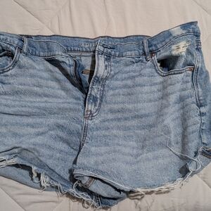 American Eagle Outfitters Women's Distressed Light Blue Jean Shorts